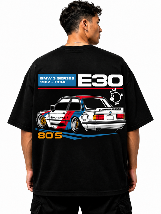 BMW E30 80s  | BLACK OVERSIZED FIT TEE