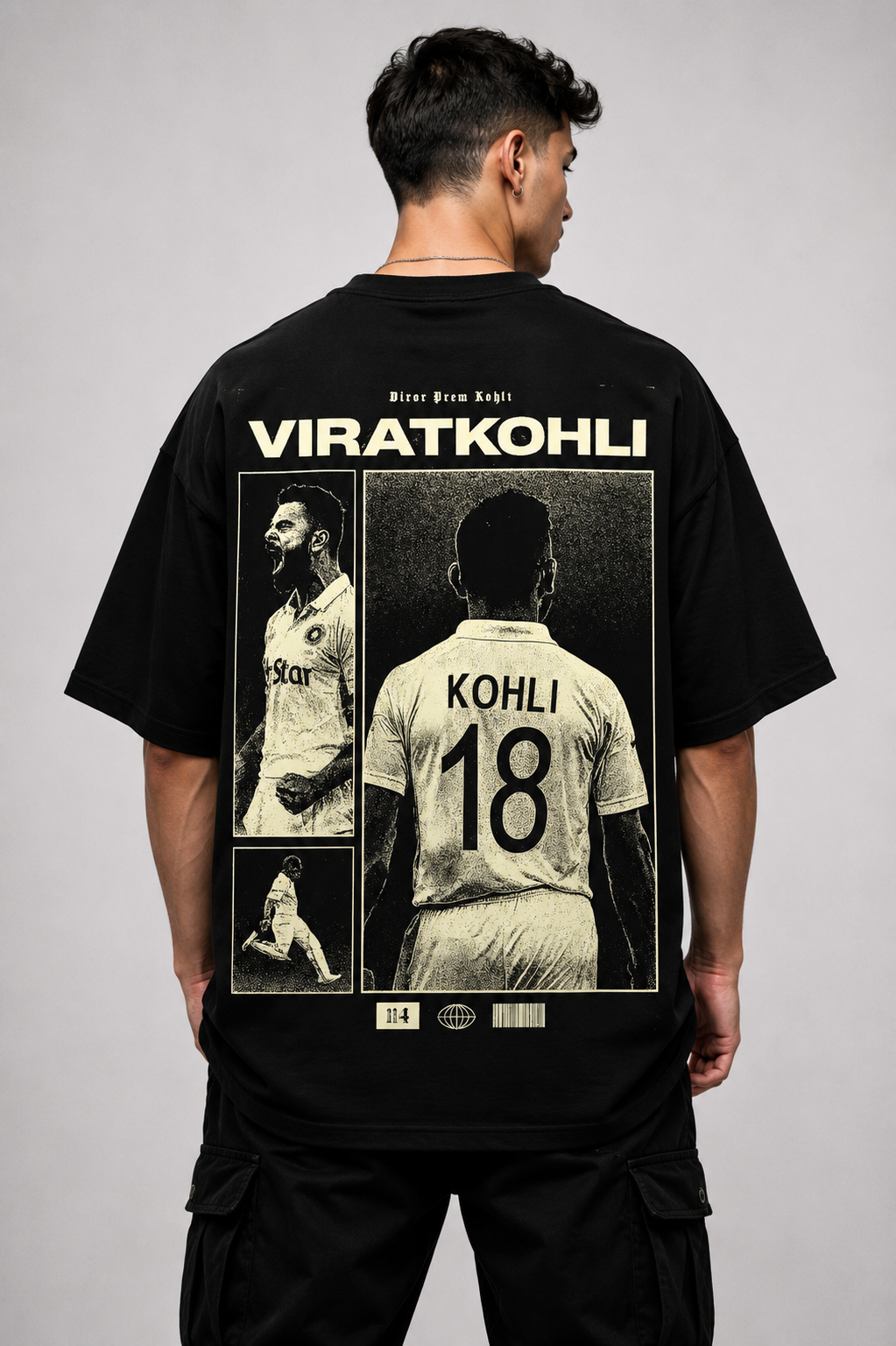 VIRAT KOHLI T-SHIRT | BLACK OVERSIZED FIT TEE