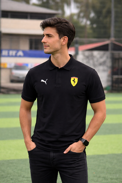 FERRARI REPLICA POLO T-SHIRTS | BLACK POLO TEE