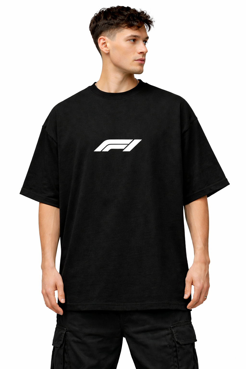 #44 HAMILTON | BLACK OVERSIZED FIT TEE