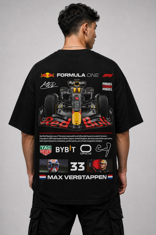 FORMULA ONE MAX 33| BLACK OVERSIZED FIT TEE