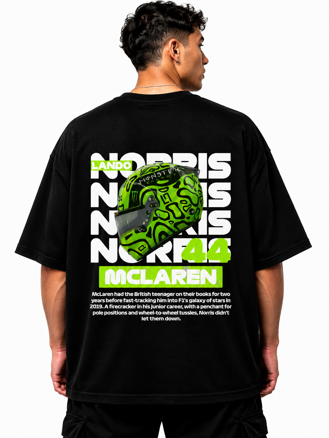 LANDO NORRIS 44 | BLACK OVERSIZED FIT TEE