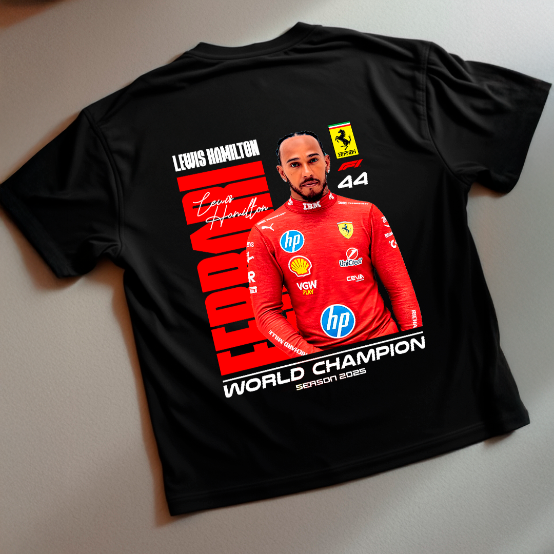 LEWIS HAMILTON FERRARI| BLACK OVERSIZED FIT TEE