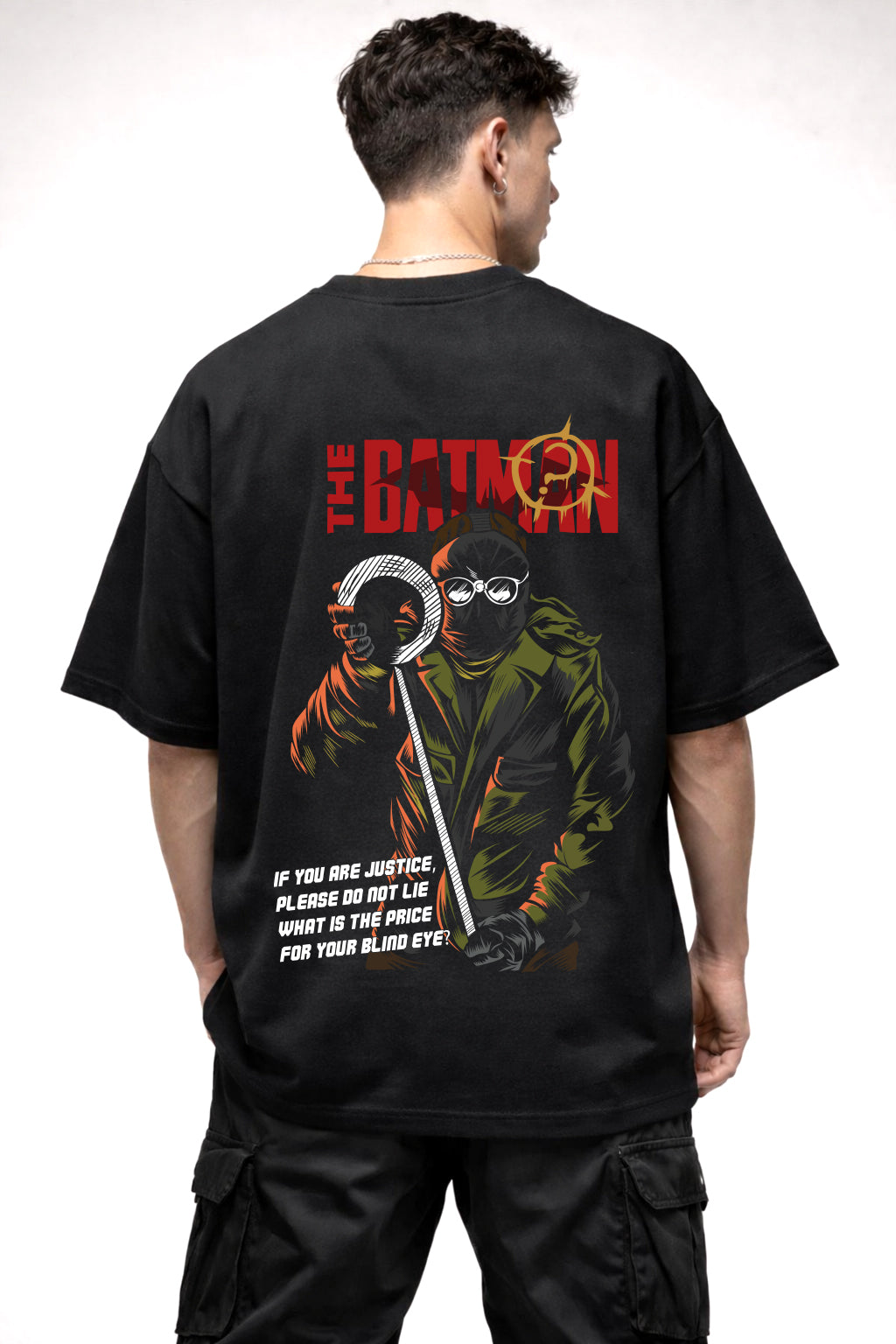 THE BAT MAN | BLACK OVERSIZED FIT TEE