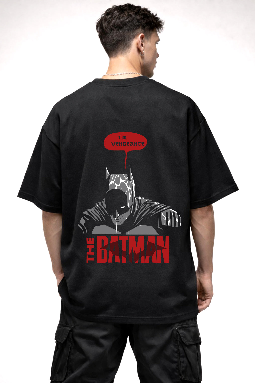 THE BAT MAN VENGEANCE | BLACK OVERSIZED FIT TEE