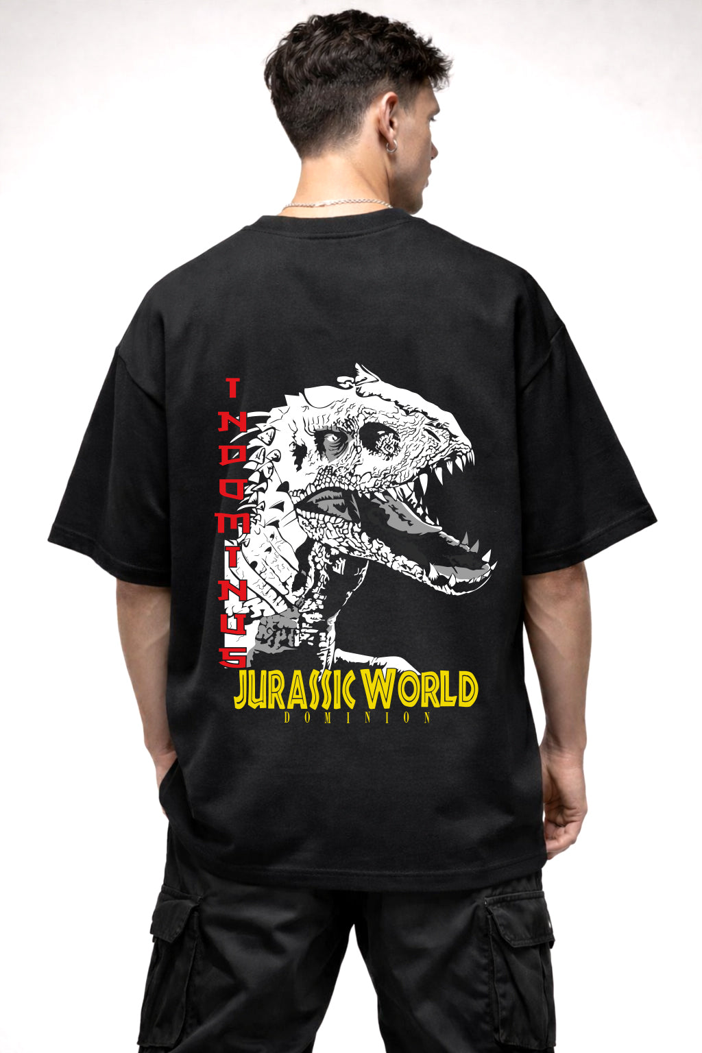 JURASSIC WORLD DOMINION | BLACK OVERSIZED FIT TEE