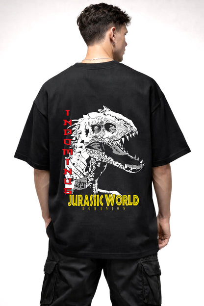 JURASSIC WORLD DOMINION | BLACK OVERSIZED FIT TEE