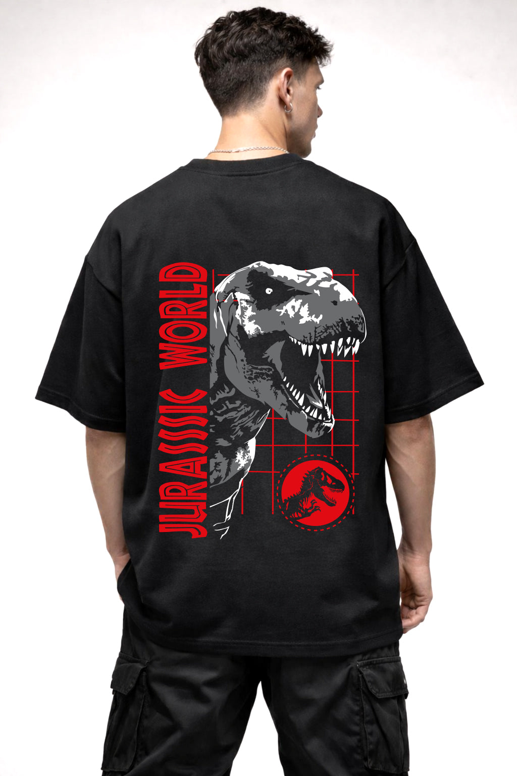 JURASSIC WORLD REXY | BLACK OVERSIZED FIT TEE