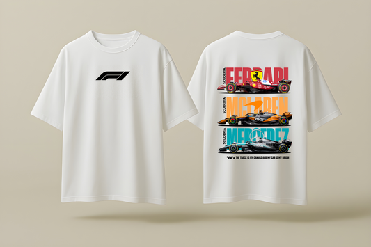 F1 MIX | WHITE OVERSIZED FIT TEE