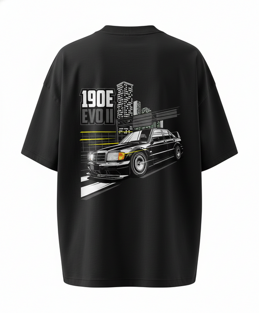 190E EVO II | BLACK OVERSIZED FIT TEE