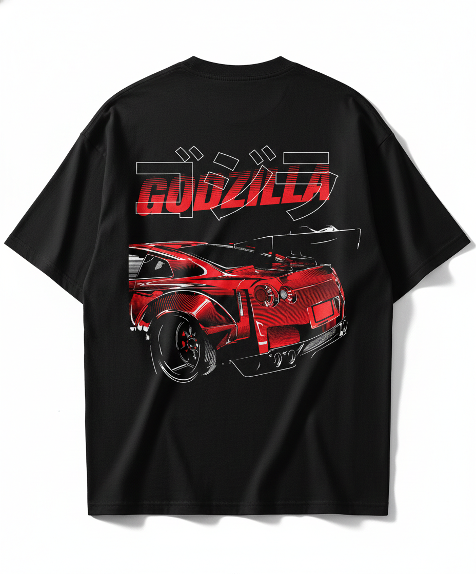 GODZILLA | BLACK OVERSIZED FIT TEE