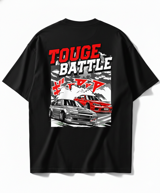 TOUGH BATTLE | BLACK OVERSIZED FIT TEE