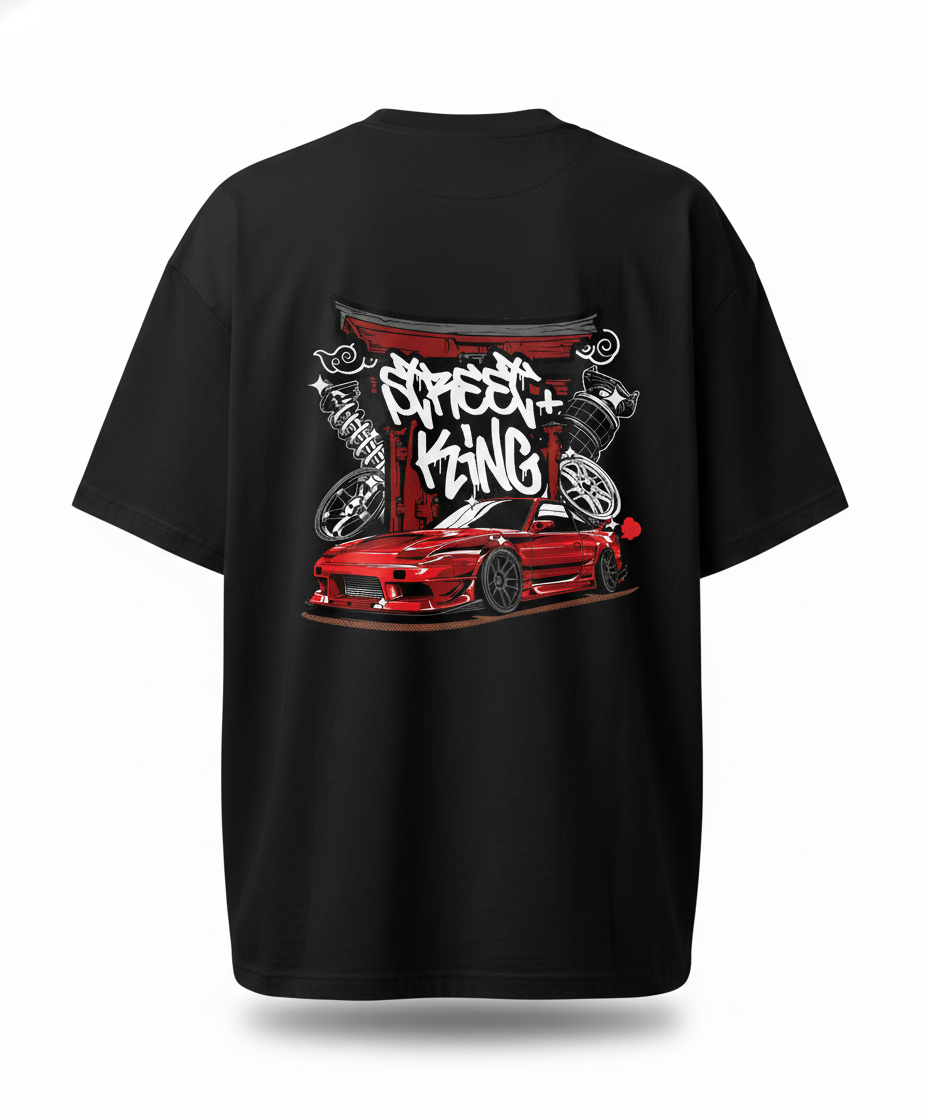 DRIFT KING | BLACK OVERSIZED FIT TEE