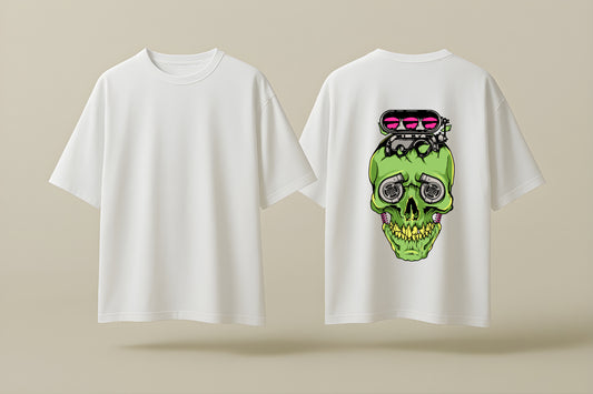 TURBO DEATH | WHITE OVERSIZED FIT TEE