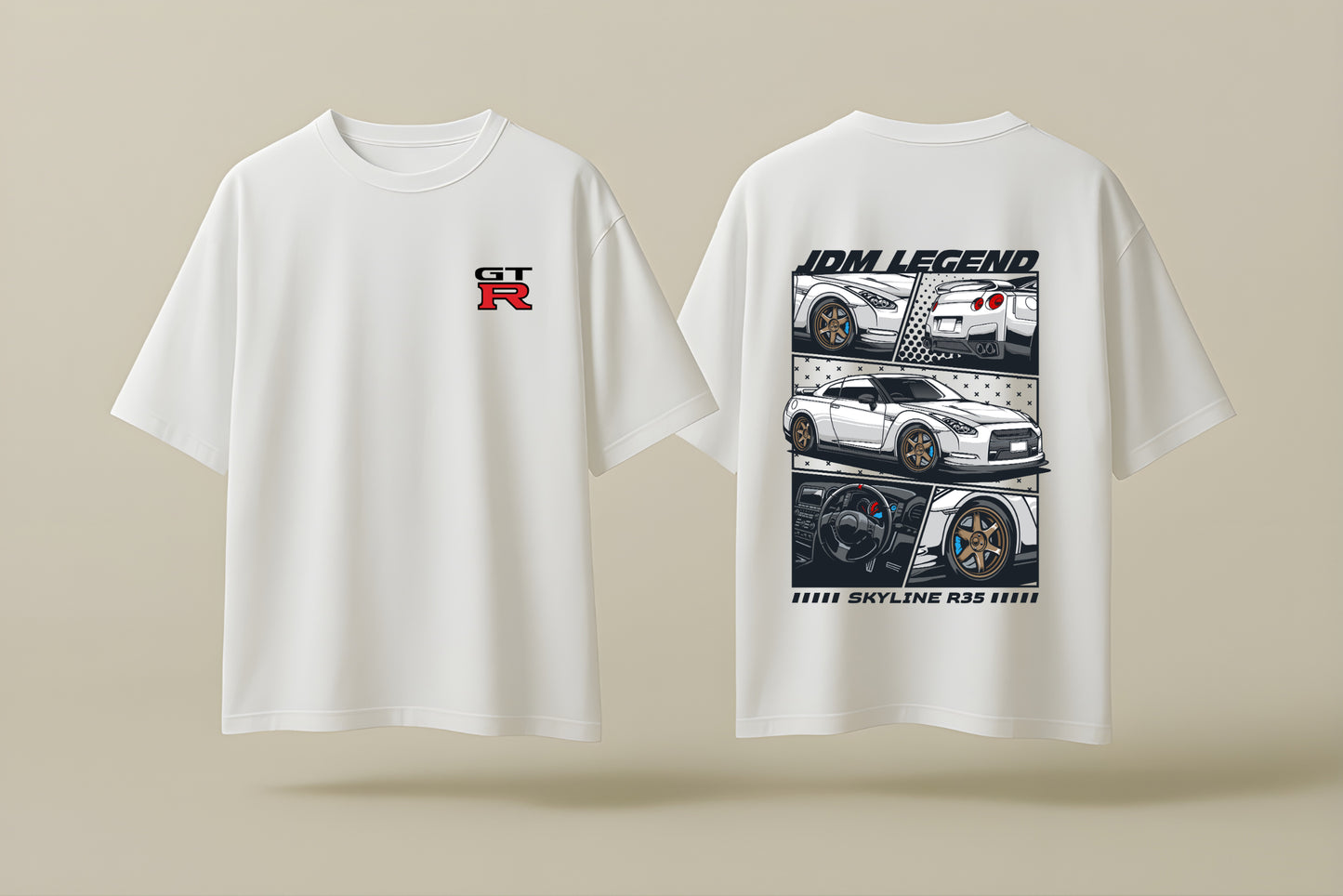 NISSAN SKYLINE | WHITE OVERSIZED FIT TEE