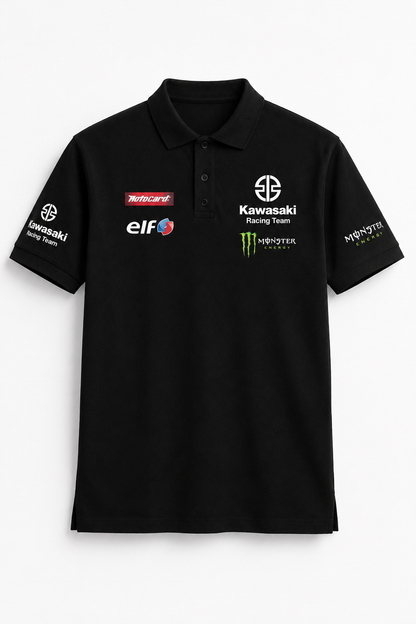 KAWASAKI REPLICA POLO T-SHIRTS | BLACK POLO TEE