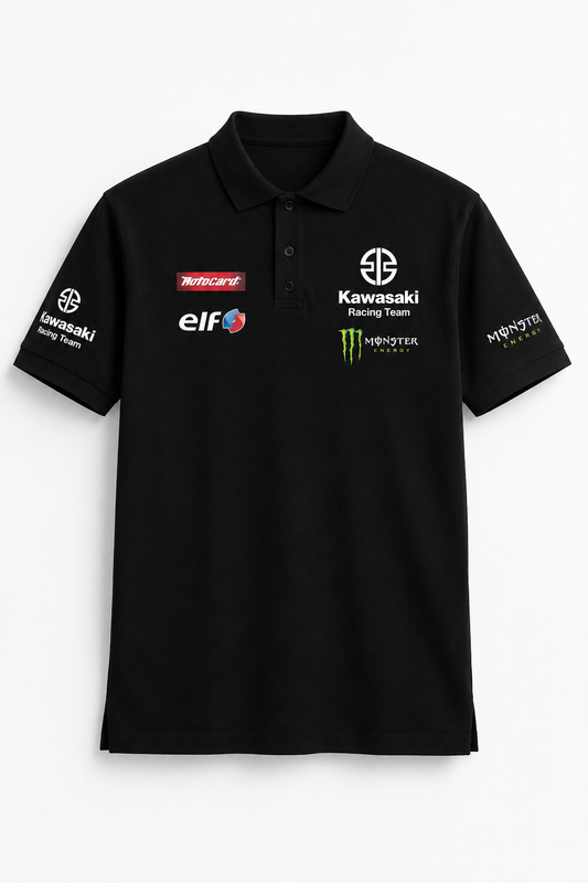 KAWASAKI REPLICA POLO T-SHIRTS | BLACK POLO TEE