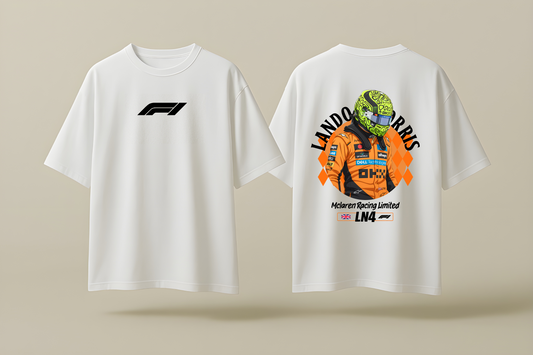 LANDO NORRIS V2 | WHITE OVERSIZED FIT TEE