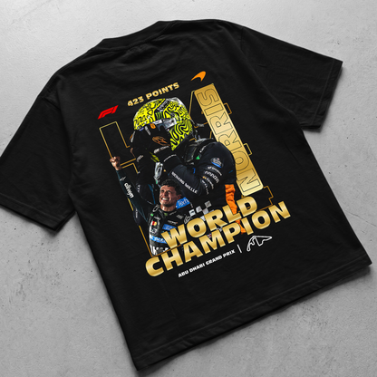 LANDO NORRIS WORLD CHAMPION | BLACK OVERSIZED FIT TEE