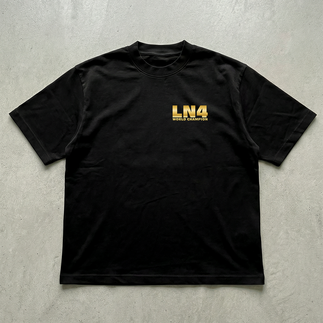 LANDO NORRIS WORLD CHAMPION | BLACK OVERSIZED FIT TEE