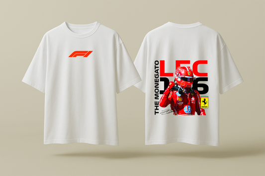 CHARLES LECLERC FERRARI 16 | WHITE OVERSIZED FIT TEE
