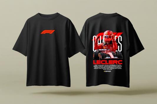 CHARLES LECLERC 16 | BLACK OVERSIZED FIT TEE