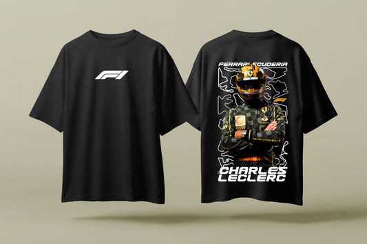 CHARLES LECLERC | BLACK OVERSIZED FIT TEE