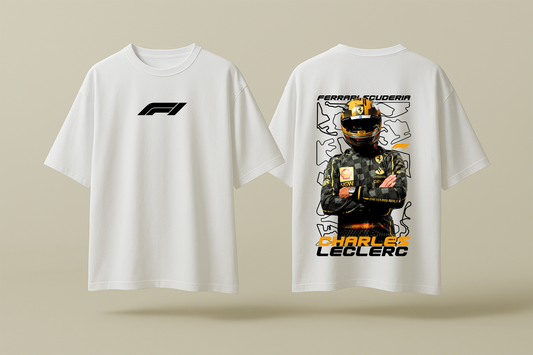 CHARLES LECLERC | BLACK OVERSIZED FIT TEE