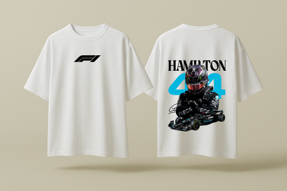 LEWIS HAMILTON MERCEDES | WHITE OVERSIZED FIT TEE