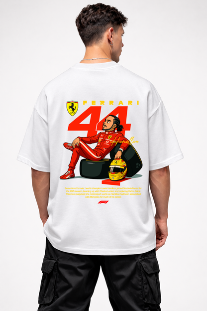 LEWIS HAMILTON FERRARI 44 | WHITE OVERSIZED FIT TEE