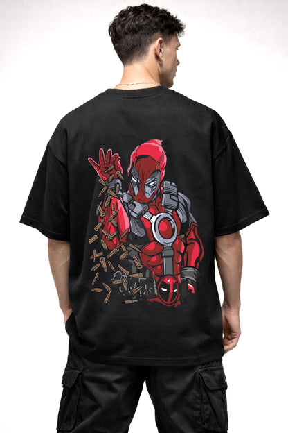 DEAD POOL GRAPHIC | BLACK OVERSIZED FIT TEE