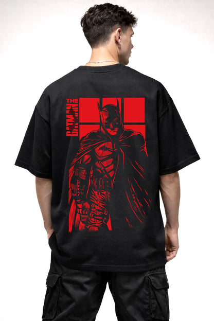 BAT MAN BLOOD  GRAPHIC | BLACK OVERSIZED FIT TEE