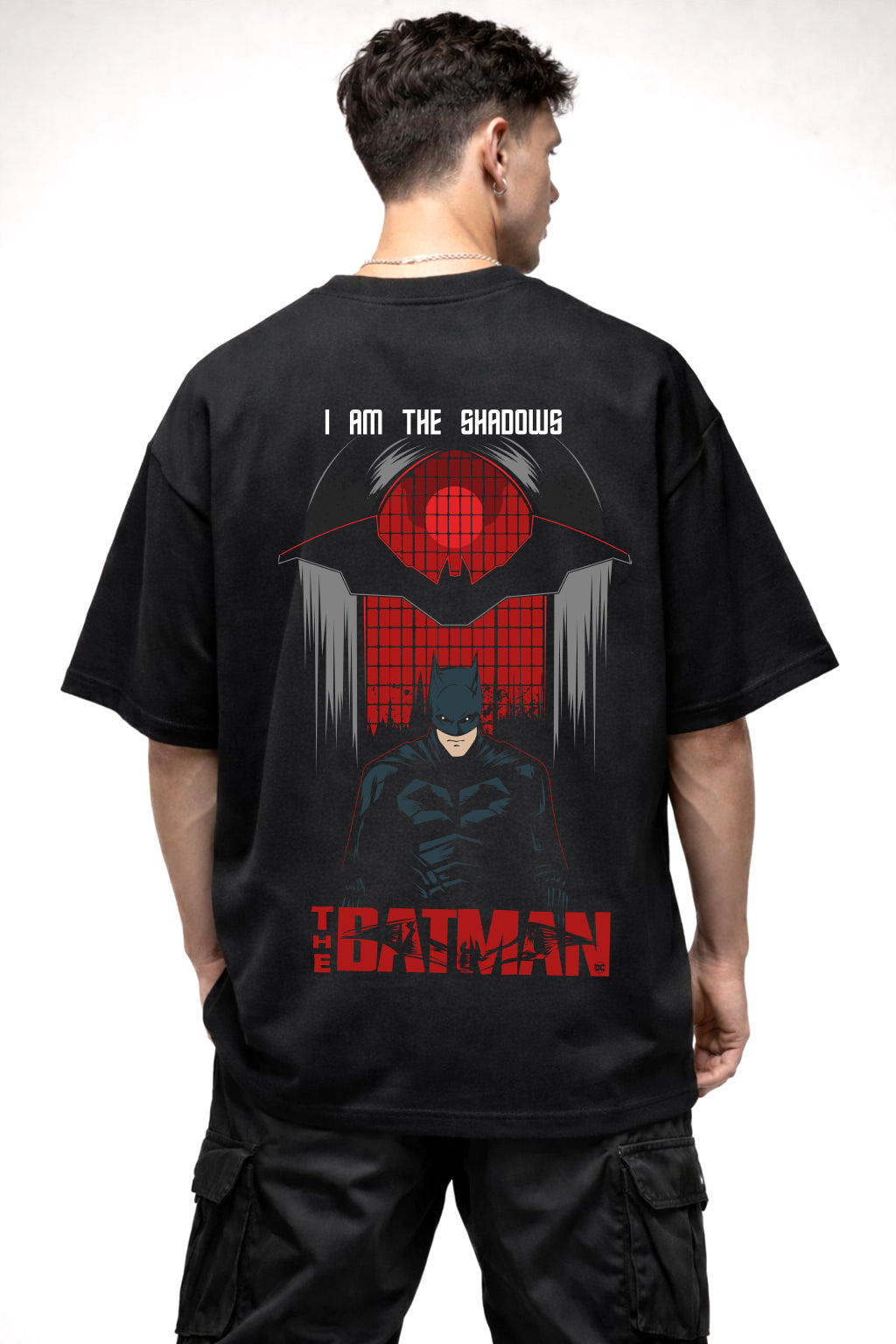 BAT MAN I AM THE SHADOW GRAPHIC | BLACK OVERSIZED FIT TEE