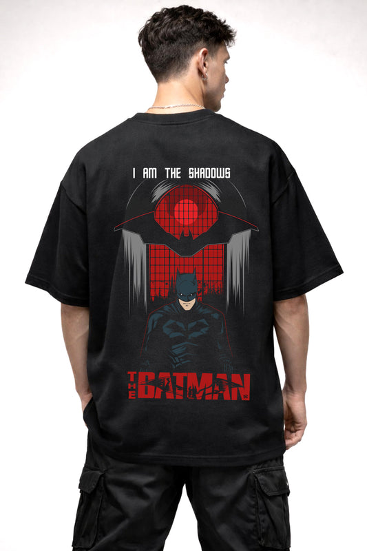 BAT MAN I AM THE SHADOW GRAPHIC | BLACK OVERSIZED FIT TEE