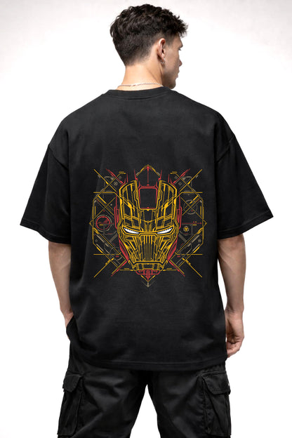 IRON MAN MASK | BLACK OVERSIZED FIT TEE