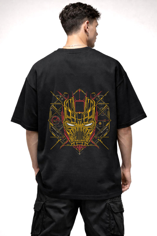 IRON MAN MASK | BLACK OVERSIZED FIT TEE