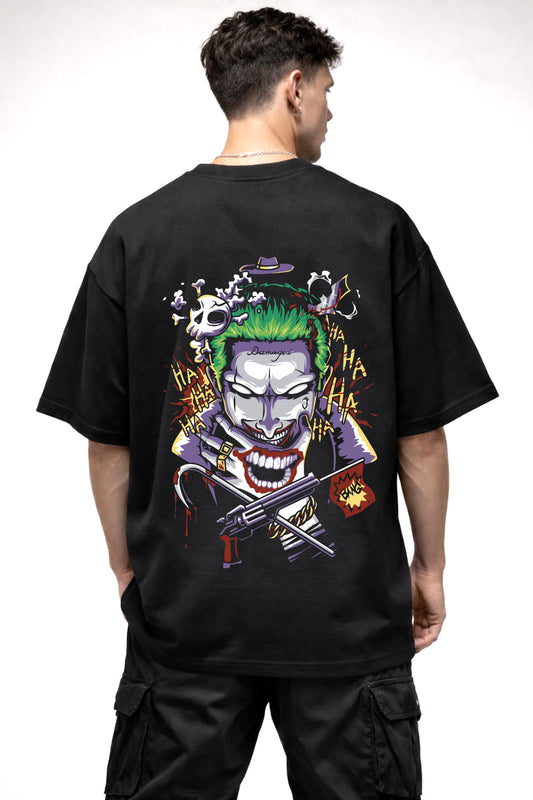 JOKER FACE GRAPHIC | BLACK OVERSIZED FIT TEE