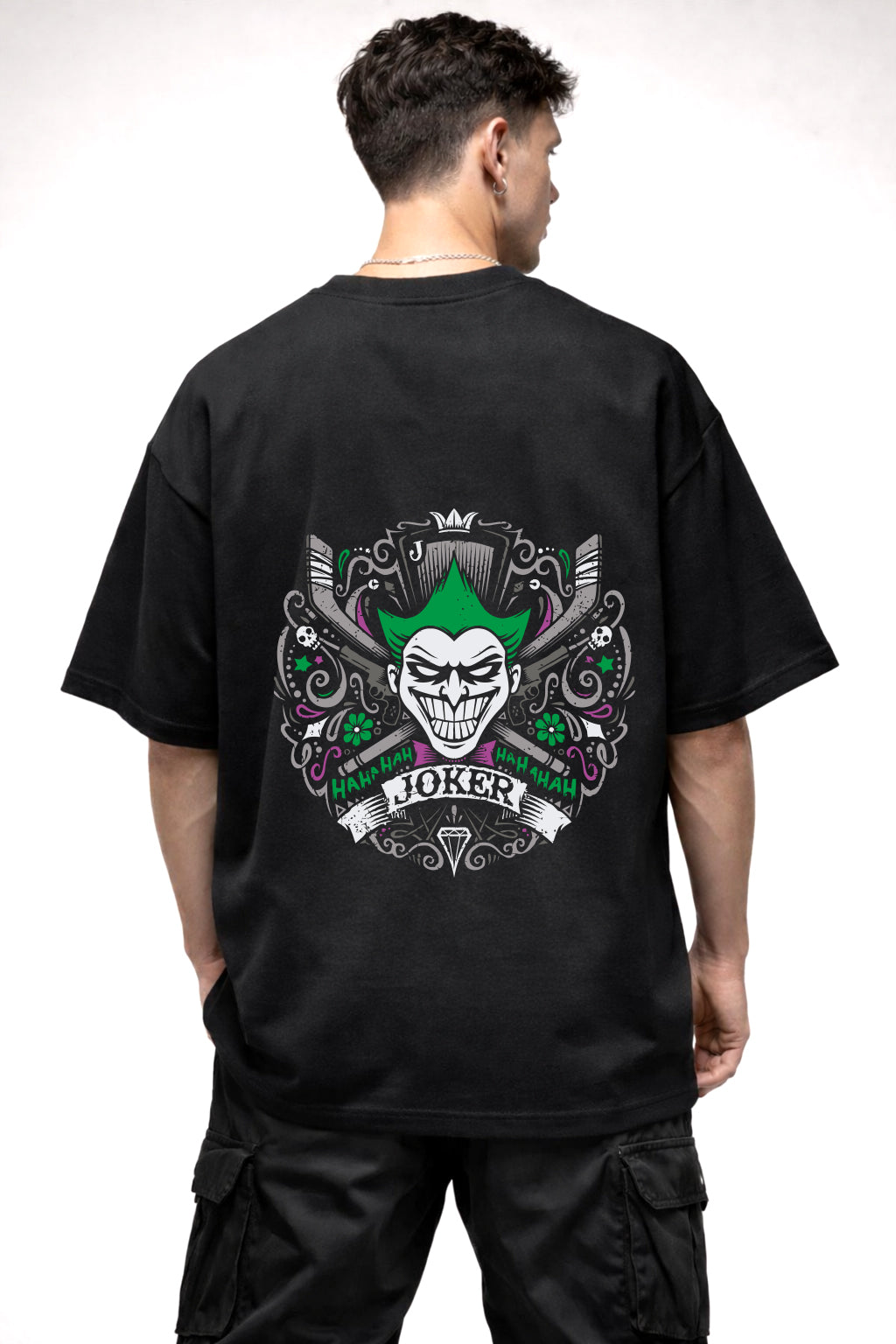 JOCKER BLACK MAD GRAPHIC | BLACK OVERSIZED FIT TEE