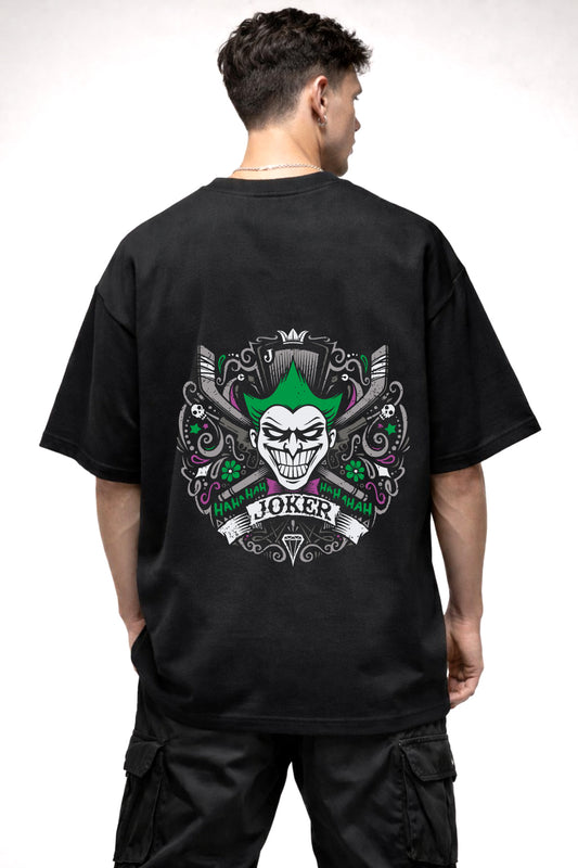 JOCKER BLACK MAD GRAPHIC | BLACK OVERSIZED FIT TEE