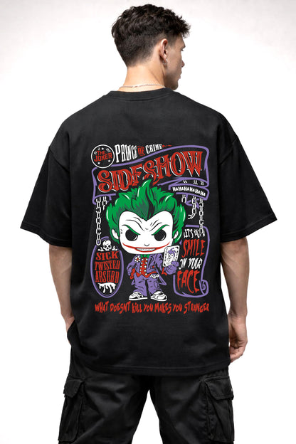 JOKER SIDE SHOW GRAPHIC | BLACK OVERSIZED FIT TEE