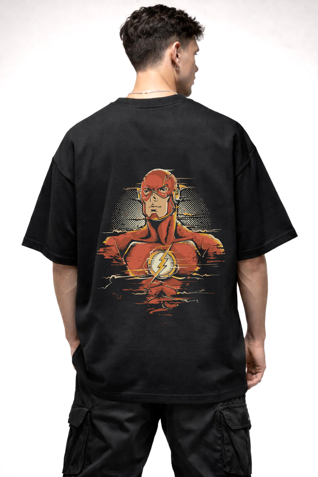THE FLSH COMIC GRAPHIC | BLACK OVERSIZED FIT TEE