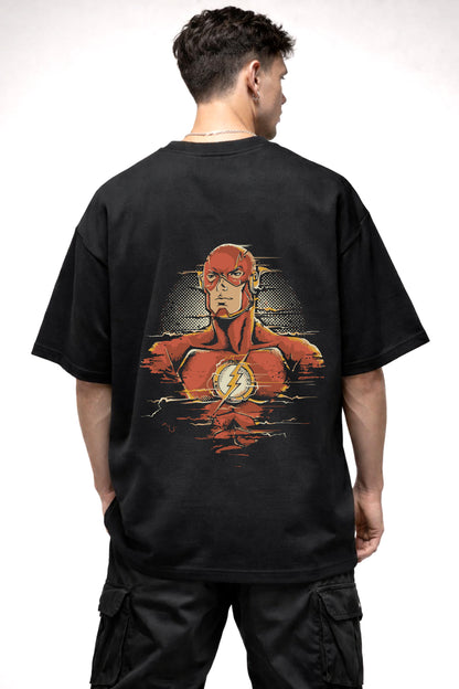 THE FLSH COMIC GRAPHIC | BLACK OVERSIZED FIT TEE