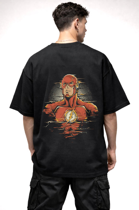 THE FLSH COMIC GRAPHIC | BLACK OVERSIZED FIT TEE
