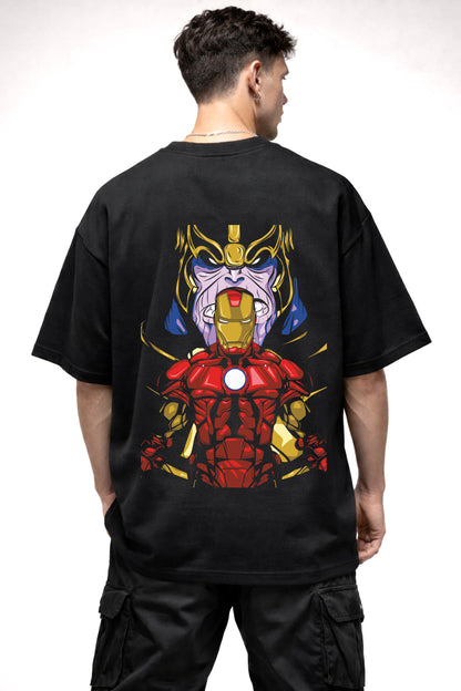 IRON MAN VS THANOS GRAPHIC | BLACK OVERSIZED FIT TEE