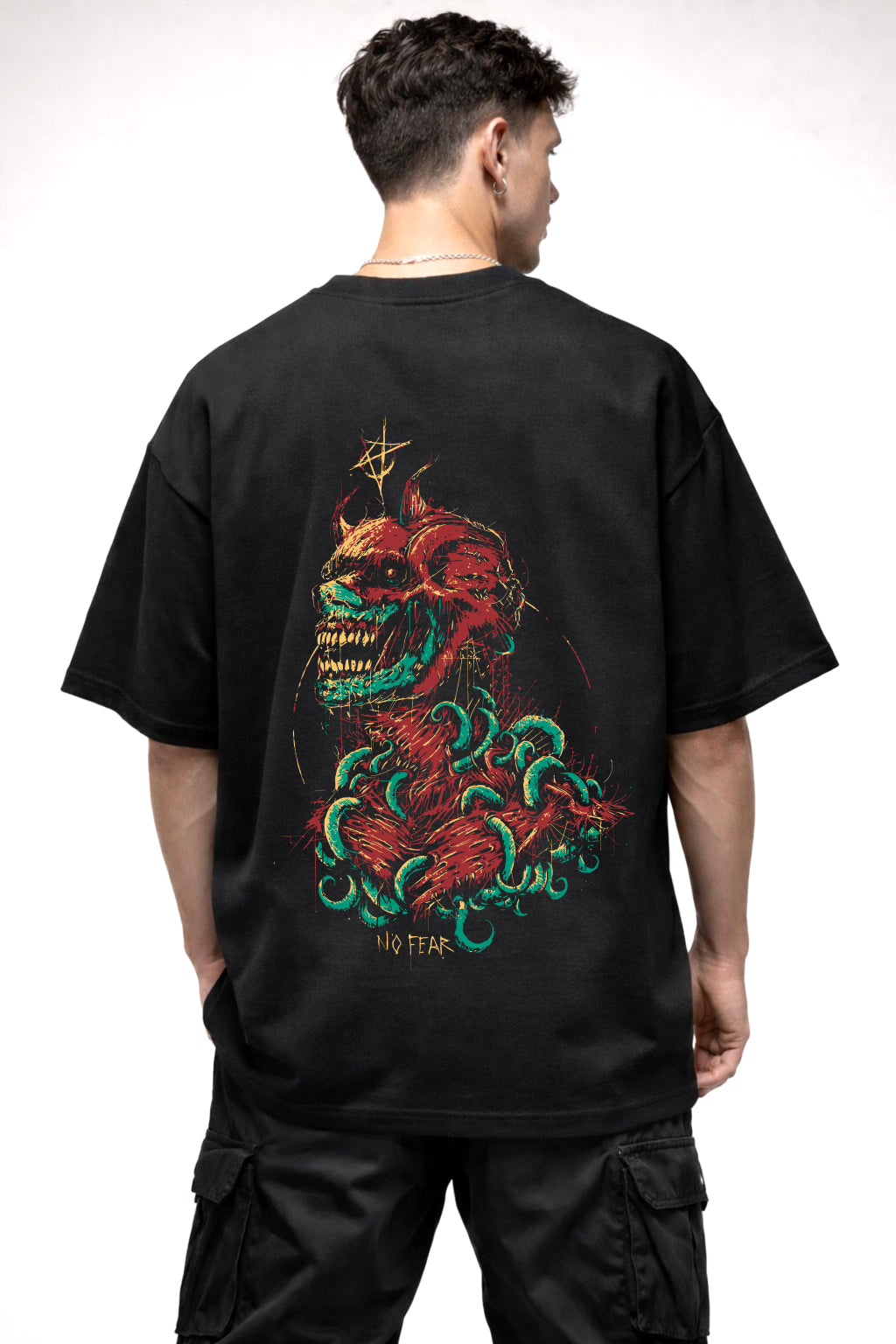 NO FEAR DEVIL GRAPHIC | BLACK OVERSIZED FIT TEE