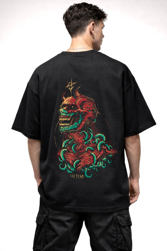 NO FEAR DEVIL GRAPHIC | BLACK OVERSIZED FIT TEE