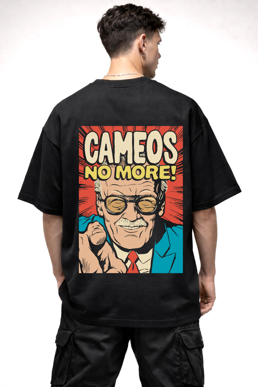 CAMEOS NO MORE GRAPHIC | BLACK OVERSIZED FIT TEE