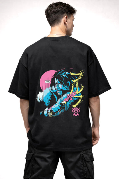 THE WARRIOR GRAPHIC | BLACK OVERSIZED FIT TEE