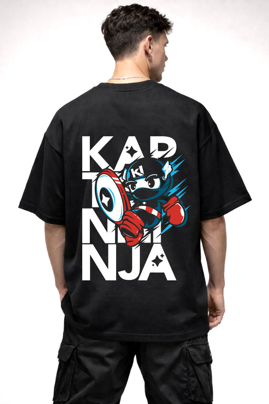 THE CAP NINJA GRAPHIC | BLACK OVERSIZED FIT TEE