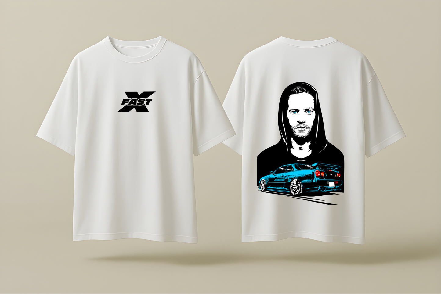 PAUL WALKER F&F | WHITE OVERSIZED FIT TEE